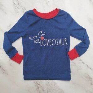 Rae Dunn Loveosaur Long Sleeve Blue Red Pajama Shirt Top 2T